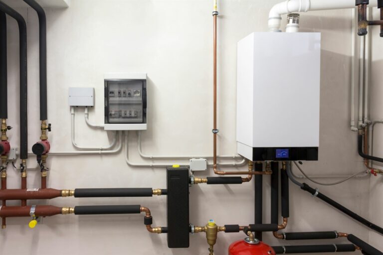 Condensing Boiler Gas In The Boiler Room